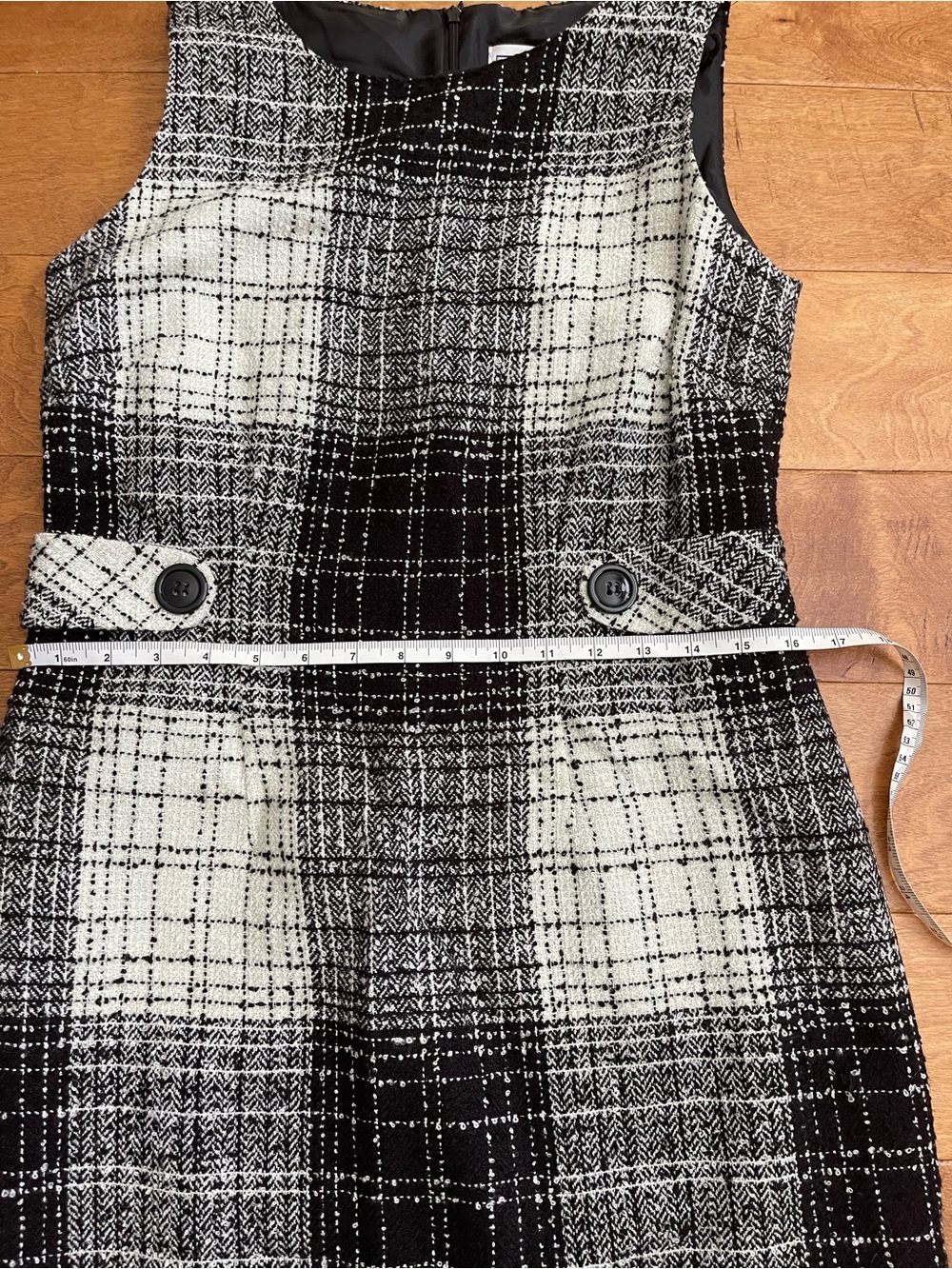 Jessica Howard Black and White Plaid Sleeveless Sheath Dress - Picture 2 of 4